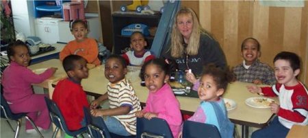 Children at another table enjoying lunch.